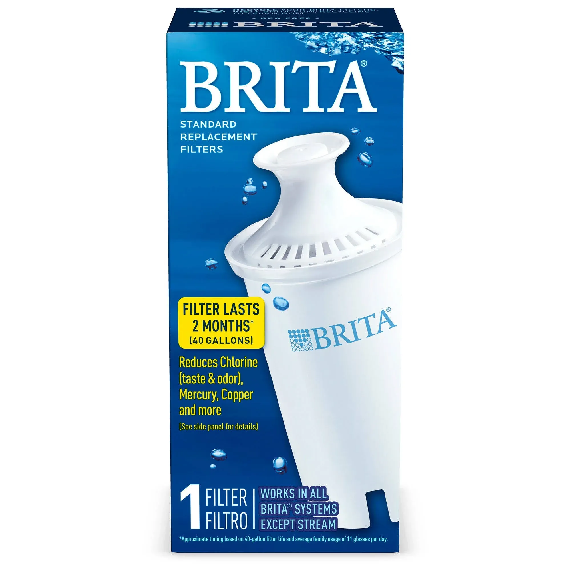 Brita Water Filter Pitcher Replacement Filter, 1 Count