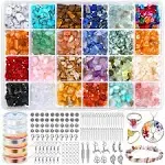 Cludoo Crystal Jewelry Making Kit with 24 Colors Crystal Beads Crystals for Jewelry Making Kit with Gemstone Beads,Jewelry Wire, Pendants, Earring