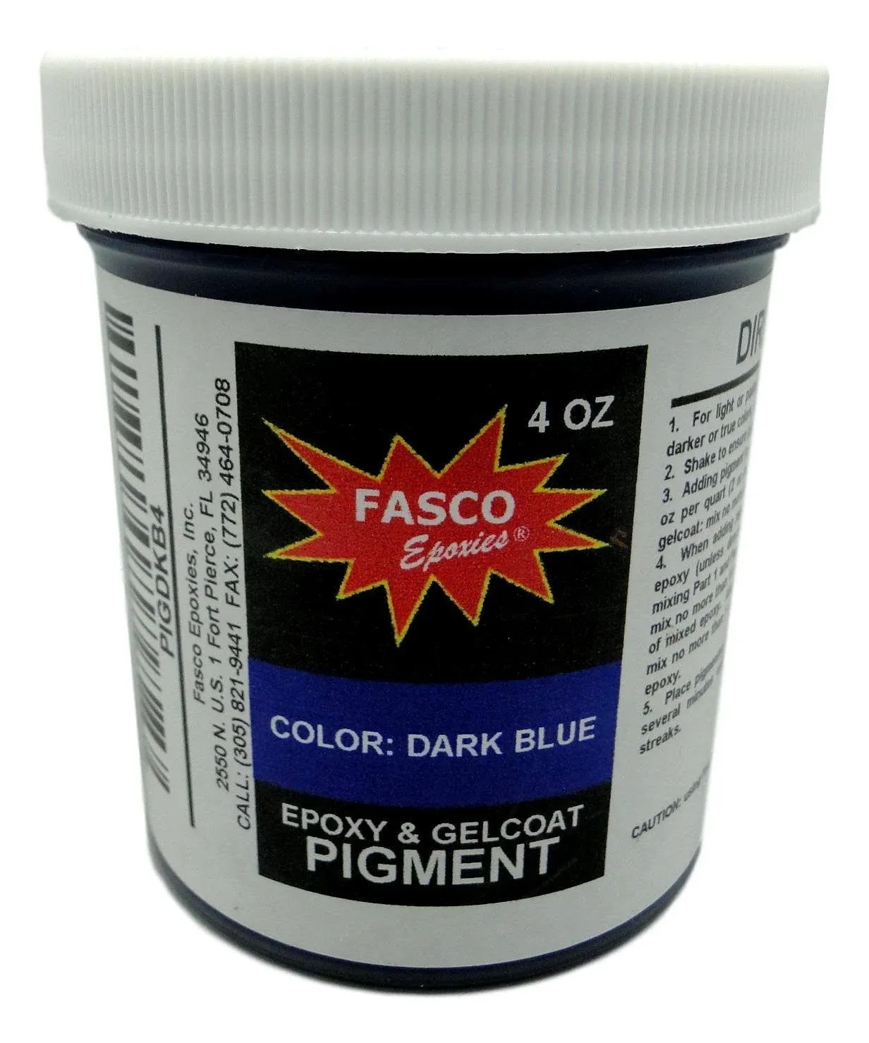 Dark Blue Pigment for Gelcoat and Epoxy (4 oz)