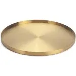 IVAILEX Round Gold Tray Stainless Steel Jewelry, Make Up, Candle Plate Decorative Tray (32cm Diameter)