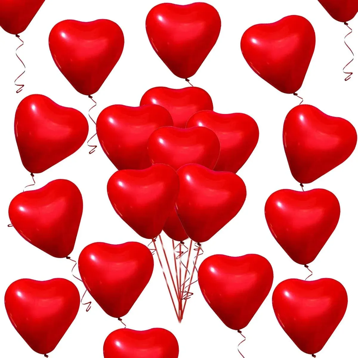 50 Pieces Love Heart Balloons Red Latex Heart Balloons for Valentines Day Wedding Anniversary Engagement Birthday Garden Company Celebration Graduation Prom Party Decoration Romantic Decoration