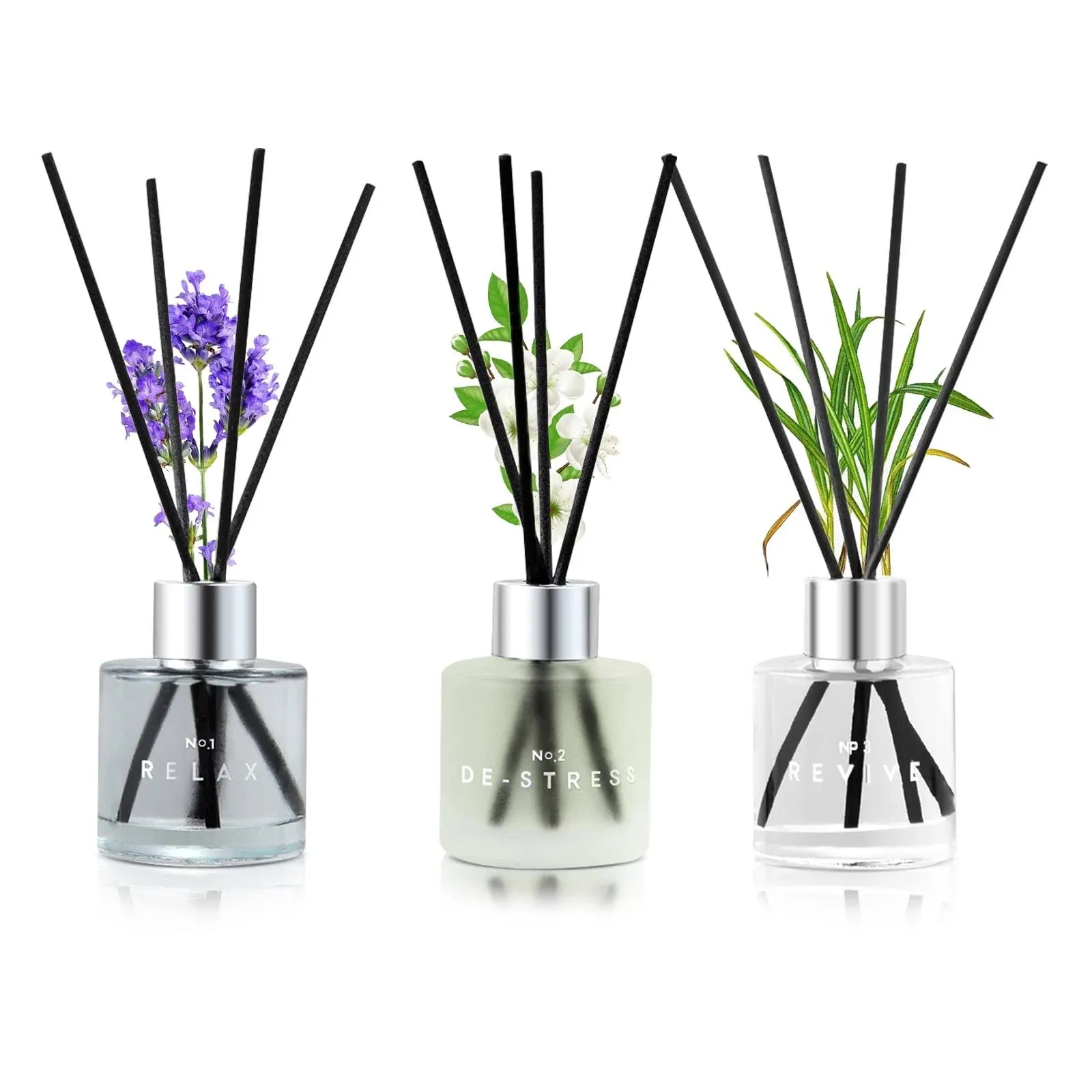 3 Pack Fragrance Reed Diffuser, 50ML Aromatherapy Lavender Jasmine Lemongrass