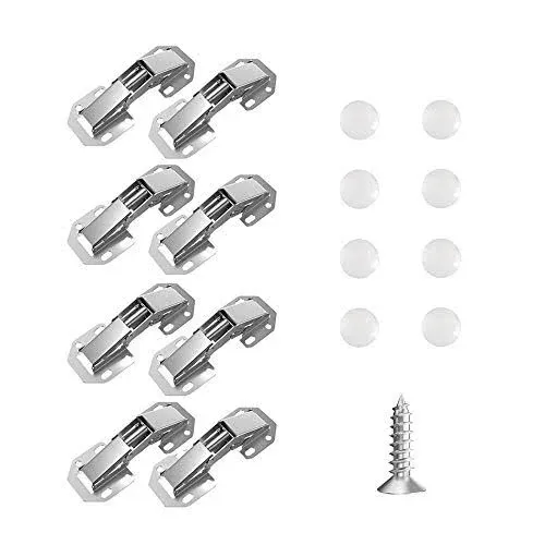 8-Pack Hidden Hinges for Cabinet Doors Frameless Cabinet Hinges 4" Concealed Cabinet Hinges Surface Mount Hinges