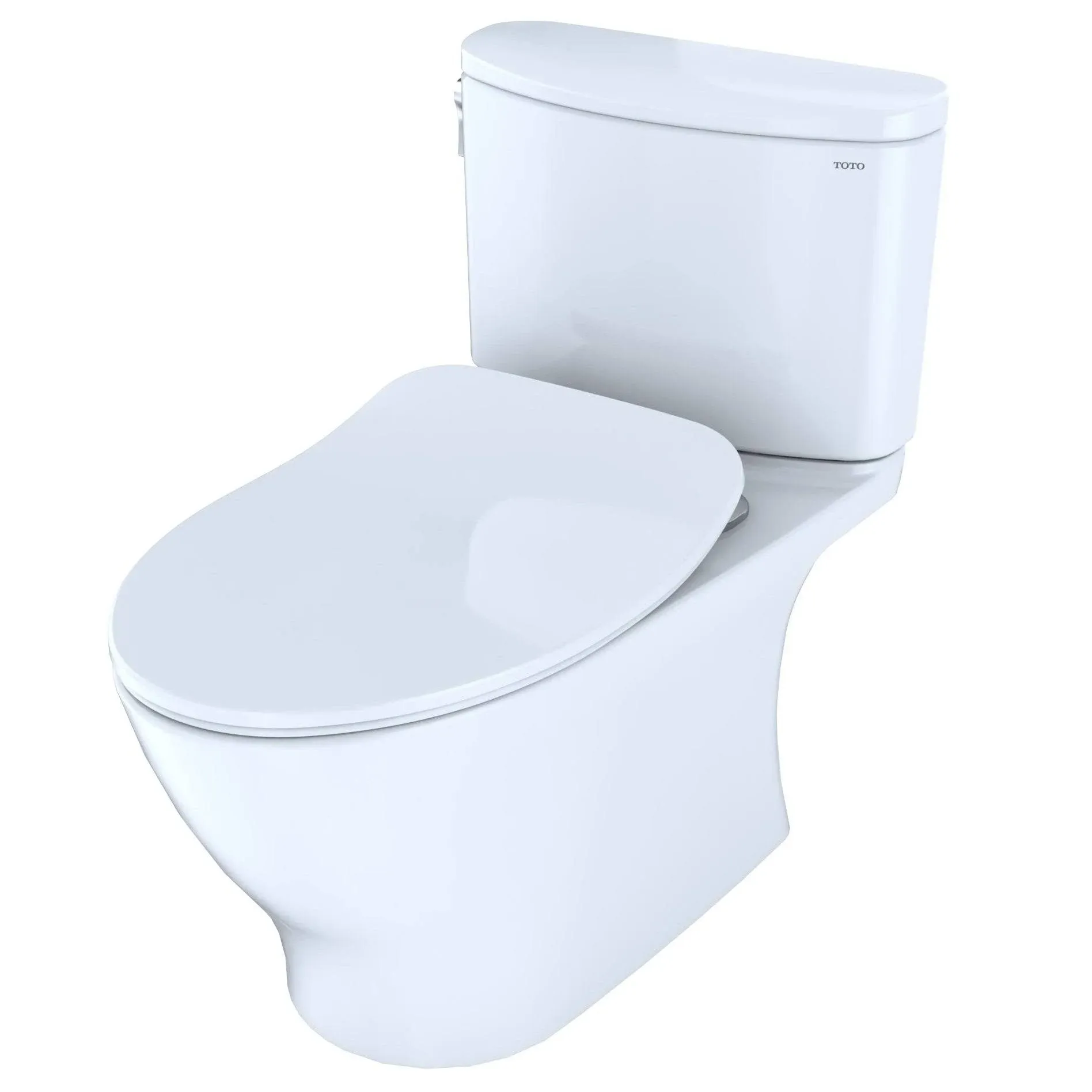 Toto MS642234CEFG#01 Nexus One-Piece Elongated 1.28 GPF Universal Height Toilet with CEFIONTECT and SS234 SoftClose Seat, WASHLET+ Ready in Cotton White