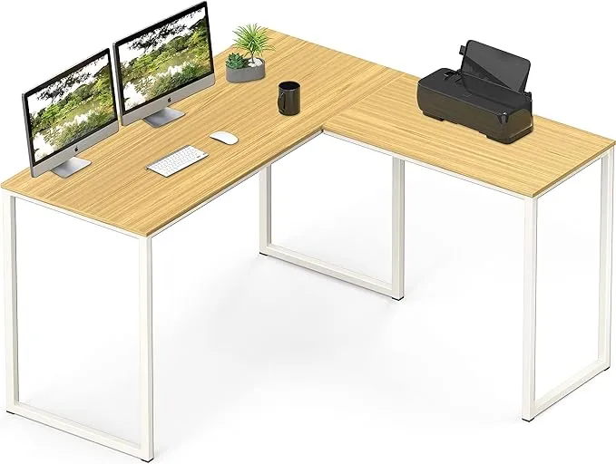 SHW Home Office 55 inch Computer Desk, 24" Deep, Oak