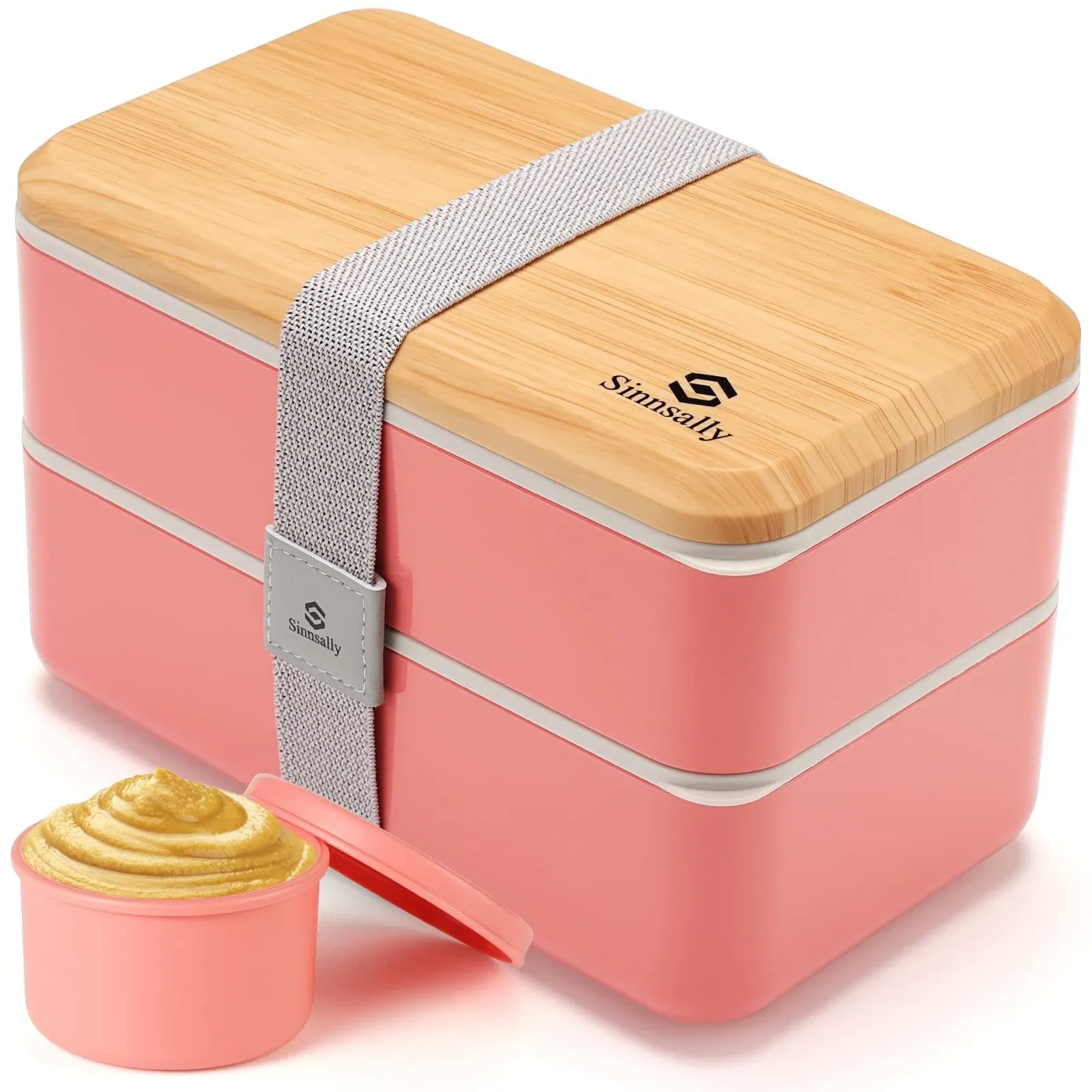 Sinnsally Bento Box Adult Lunch Box with Compartments for Women & Men,(47oz)Stackable Japanese Bento Lunchbox,Rectangle Lunchable Food Container with Utensil Set,Leak-Proof & Microwave/Dishwasher Safe