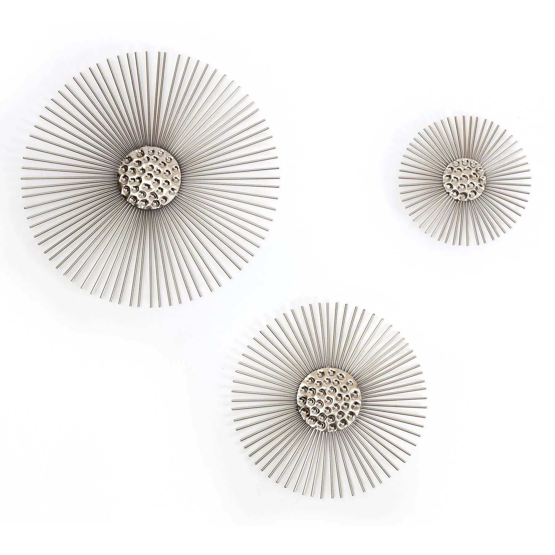 Sola Silver Starburst Metal Wall Art Set of 3