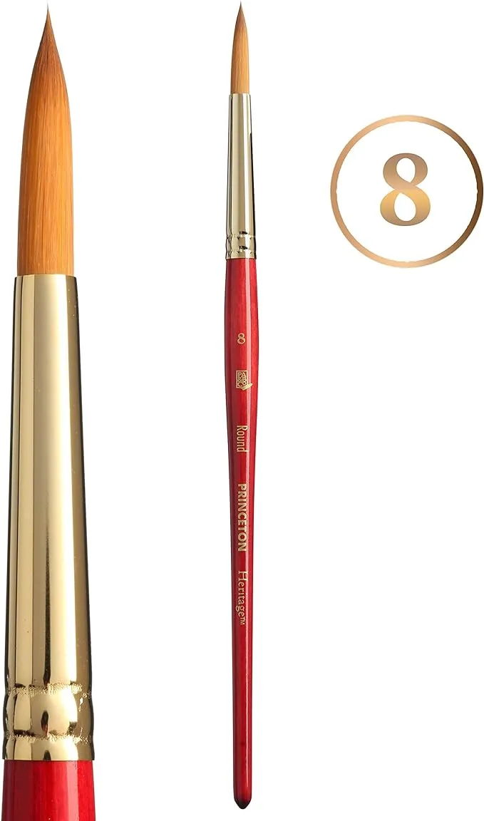 Princeton Synthetic Sable Watercolor Round Brush 8