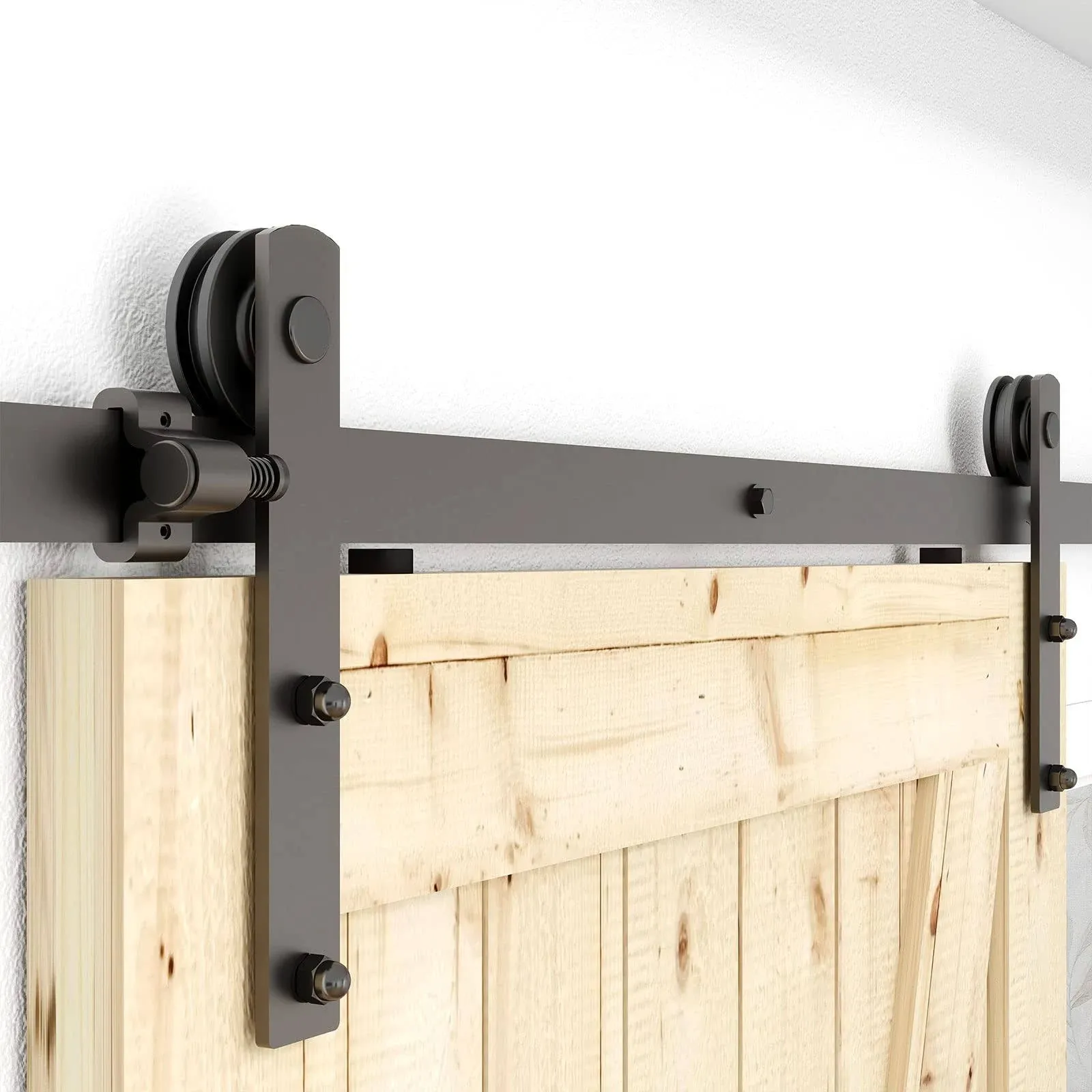 6 Feet Heavy Duty Sturdy Sliding Barn Door Hardware Kit -Smoothly and Quietly...