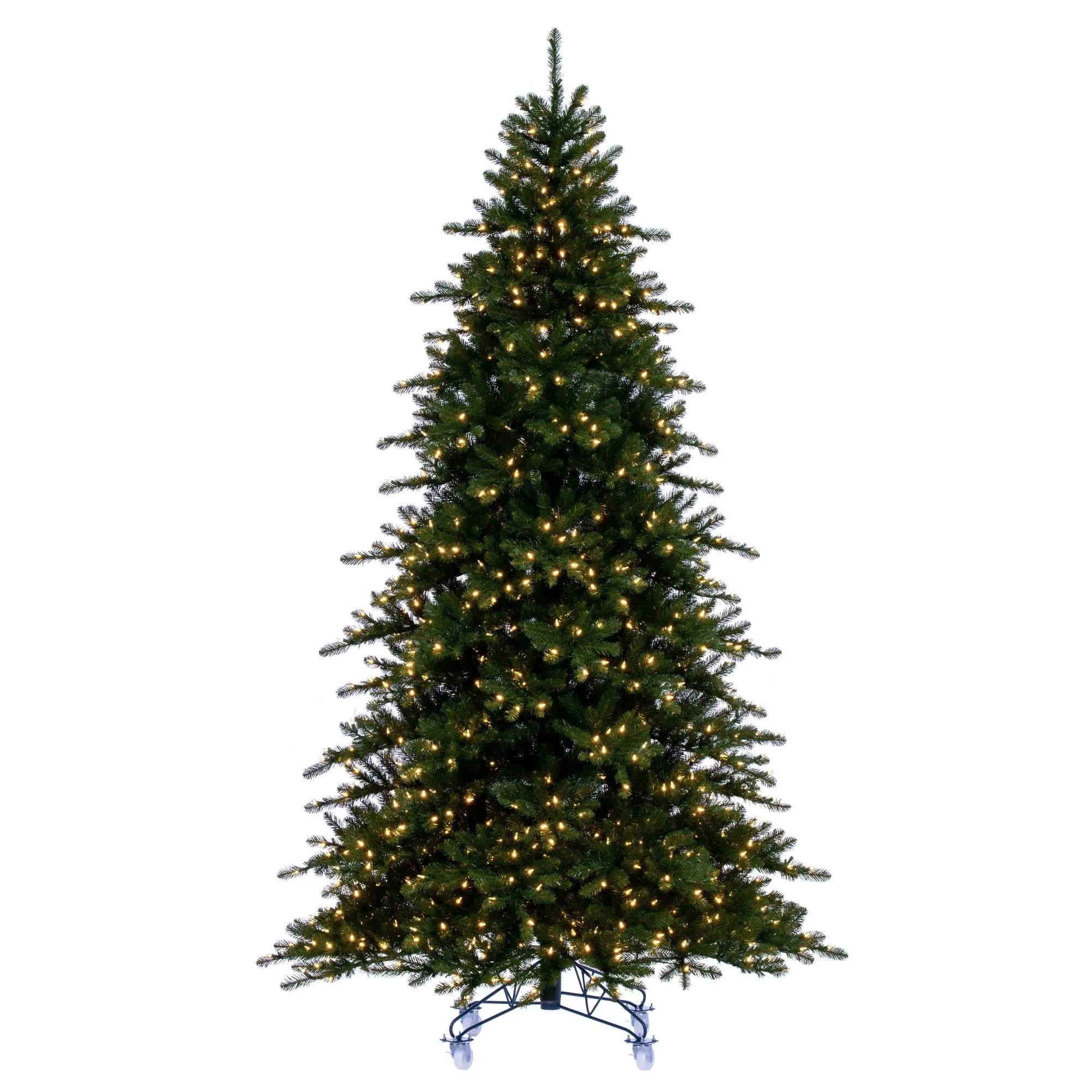 Vickerman 7.5' x 59 inch Bavarian Pine Artificial Pre-Lit Christmas Tree, Warm ...