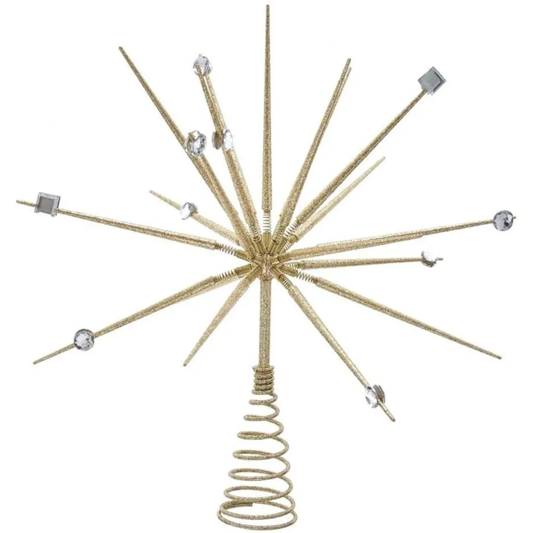 Kurt S. Adler 14.8-Inch Gold Starburst Throng Treetop