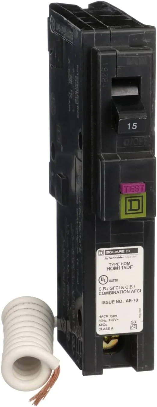 Homeline 15 Amp Single-Pole Dual Function (CAFCI and GFCI) Circuit Breaker