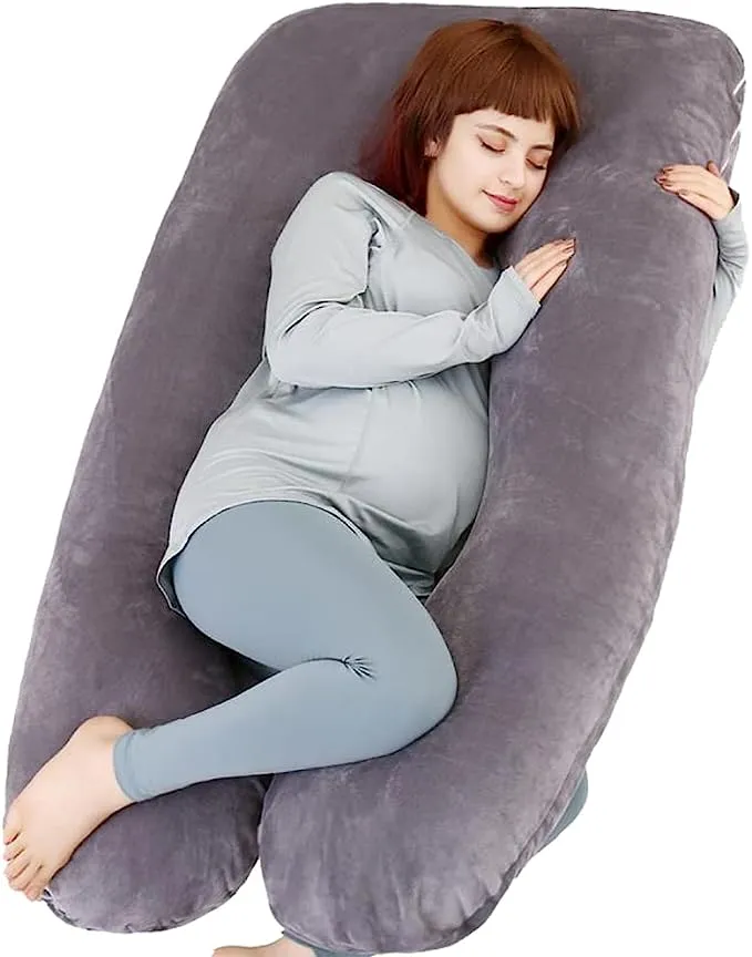 MOON PINE U Shaped Pregnancy Pillow, Maternity Full Body Pillow for Back, Legs 