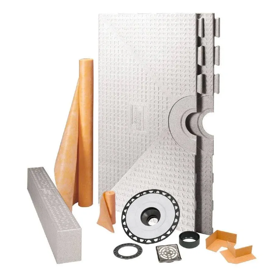 KERDI-SHOWER-KIT 48" x 48" PVC Flange 2"