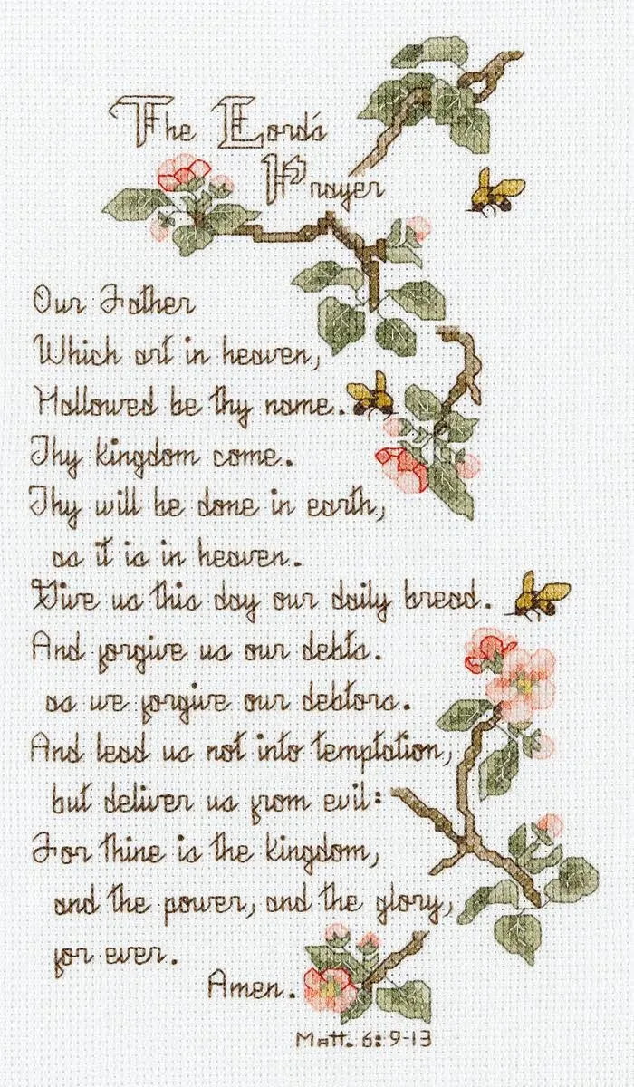 Janlynn The Lord&#039;s Prayer Counted Cross Stitch Kit-5.5&#034;X10&#034; 14 Count