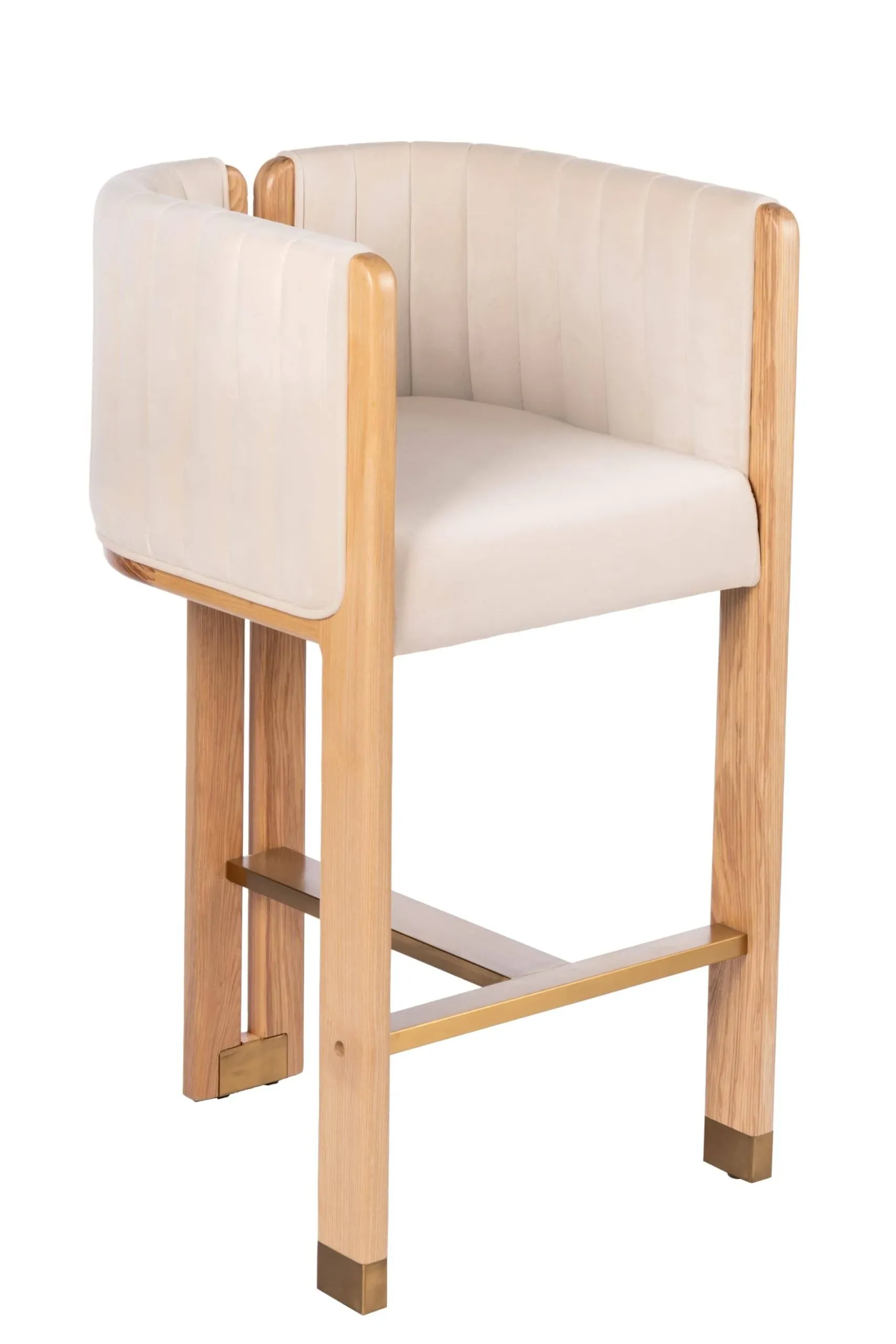 Monaco Counter Chair Barstool, Brown, Off White