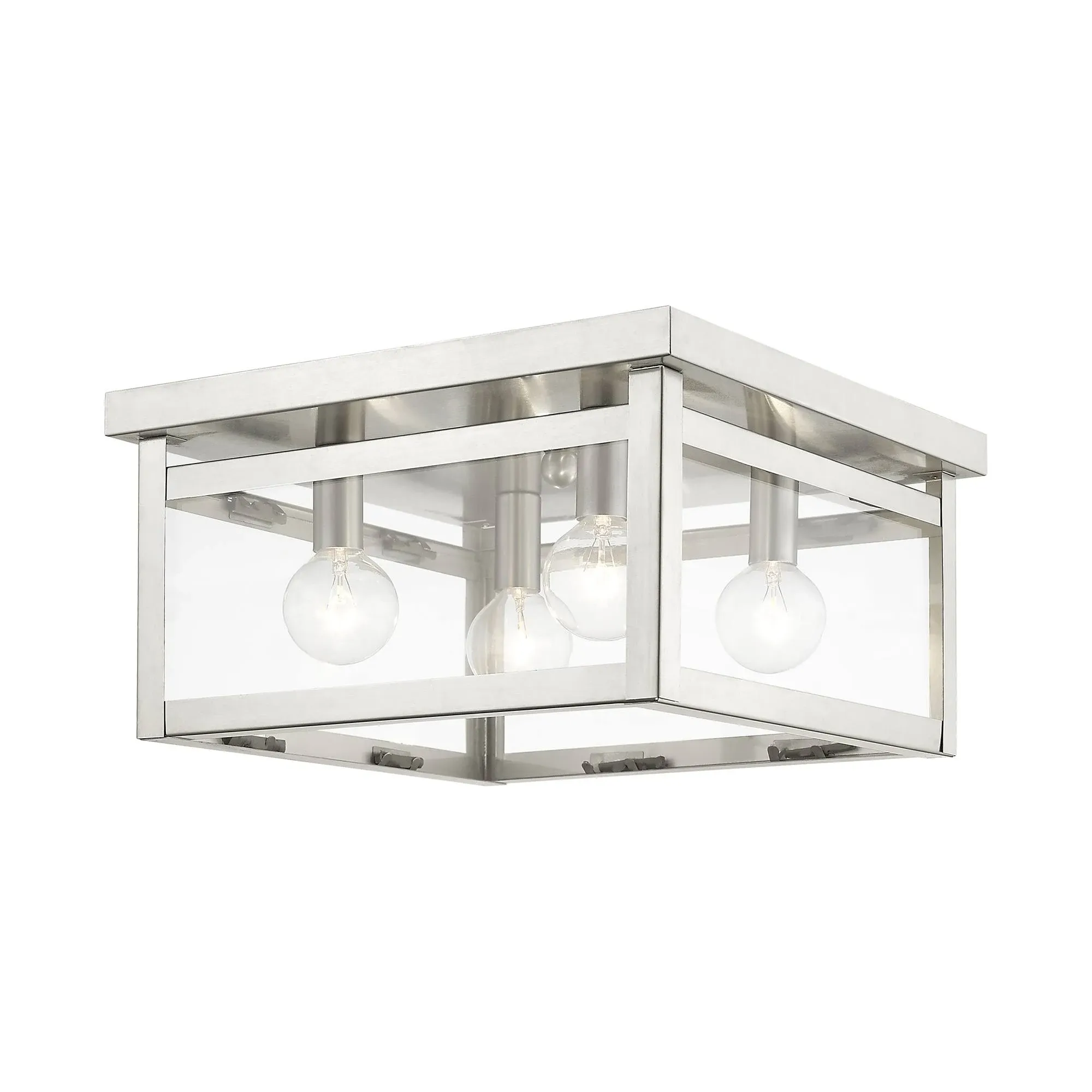 Livex Lighting Milford Ceiling Mount Brushed Nickel 4 Light