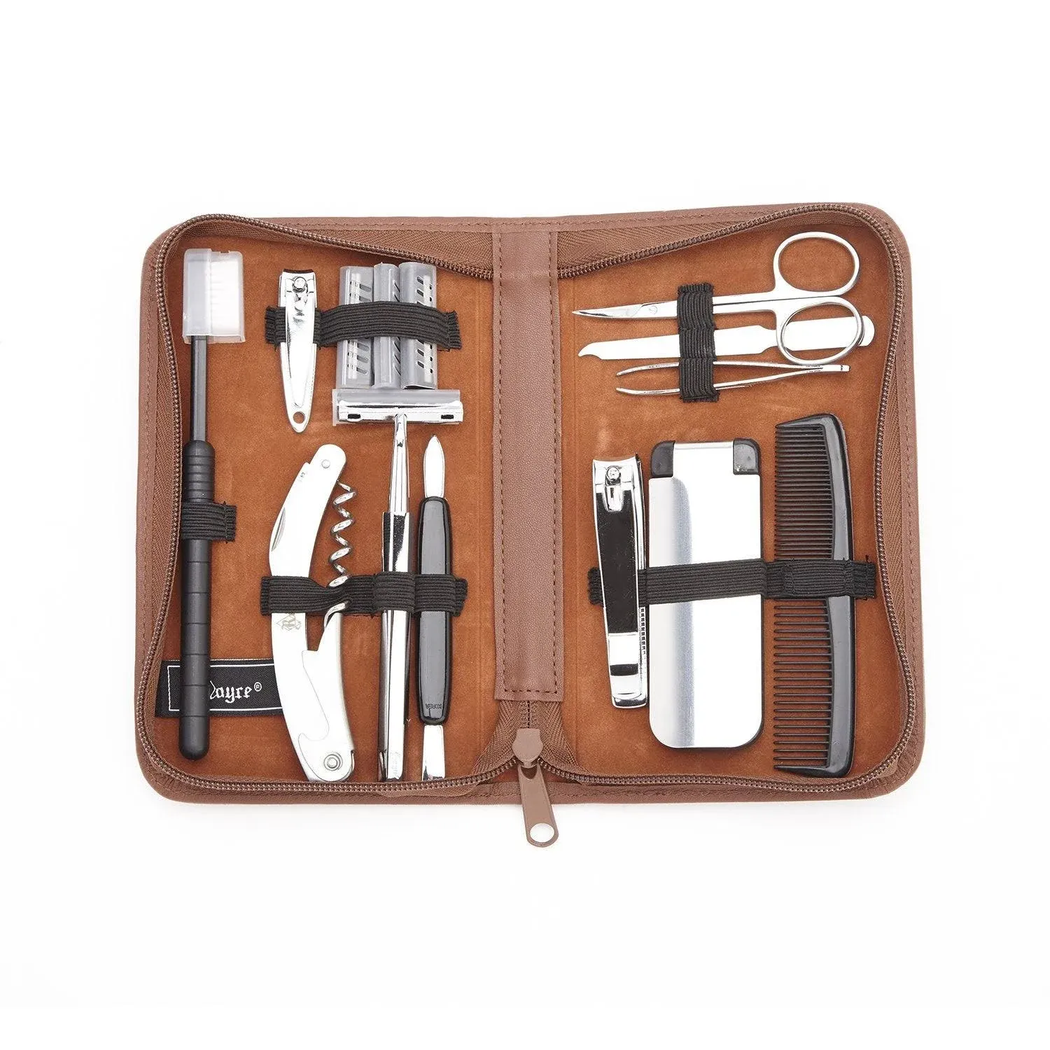 Royce Leather Travel & Grooming Kit - Tan