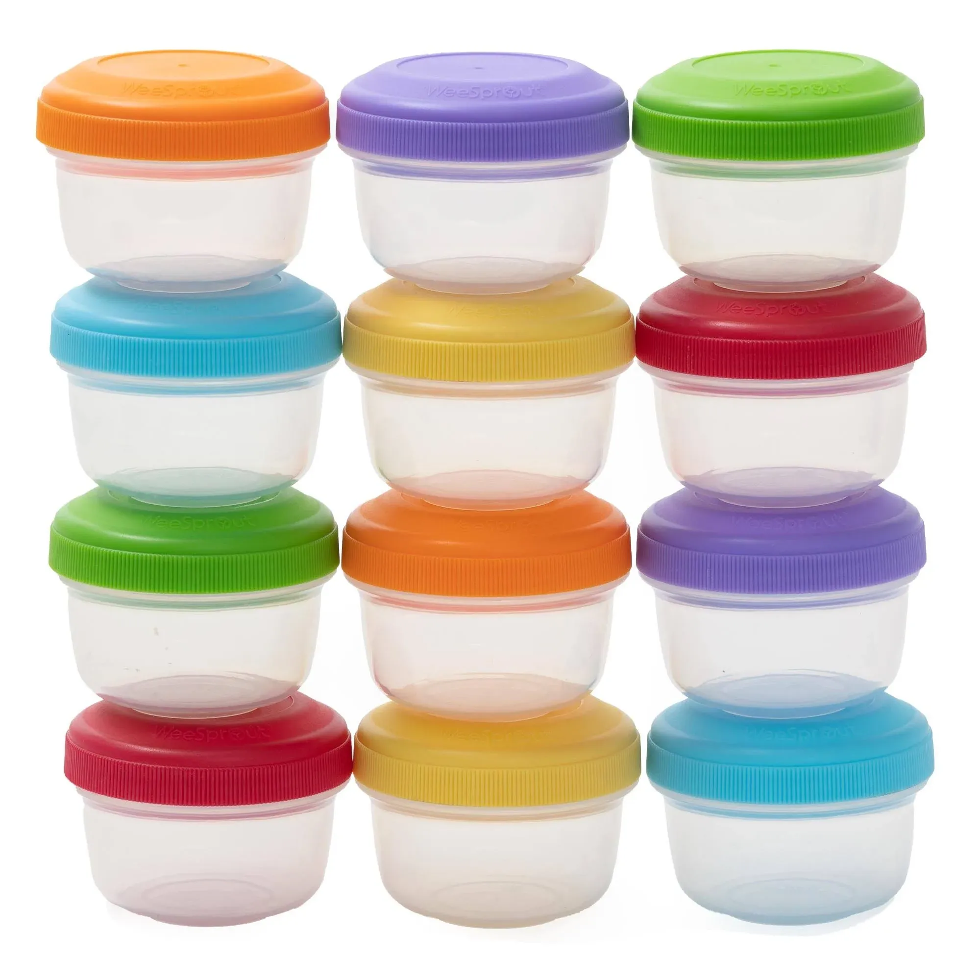 WEESPROUT Leakproof Baby Food Storage | 12 Container Set | BPA Free Small Plasti