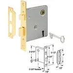 Prime-Line E 2294 Vintage Style Indoor Mortise Lock Assembly Kit Cast Steel Key