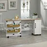 Sauder Select Engineered Wood Sewing Craft Cart in Soft White - 426934