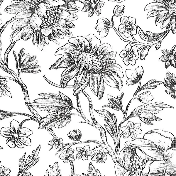 Cohoo Home Black and White Floral Wallpaper Peel and Stick Wallpaper Floral Flower Contact Paper for Cabinets and Drawers Sunflower Wallpaper Self-Adhesive Wallpaper Bedroom Vintage Accent 17.3×393”