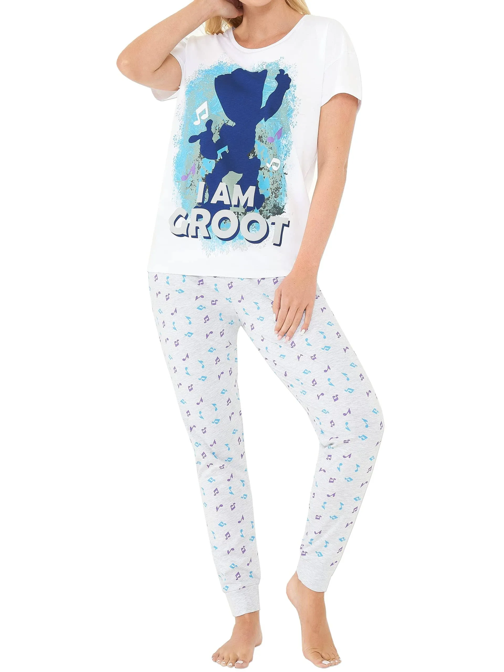 Marvel Womens Pajamas Groot White Small