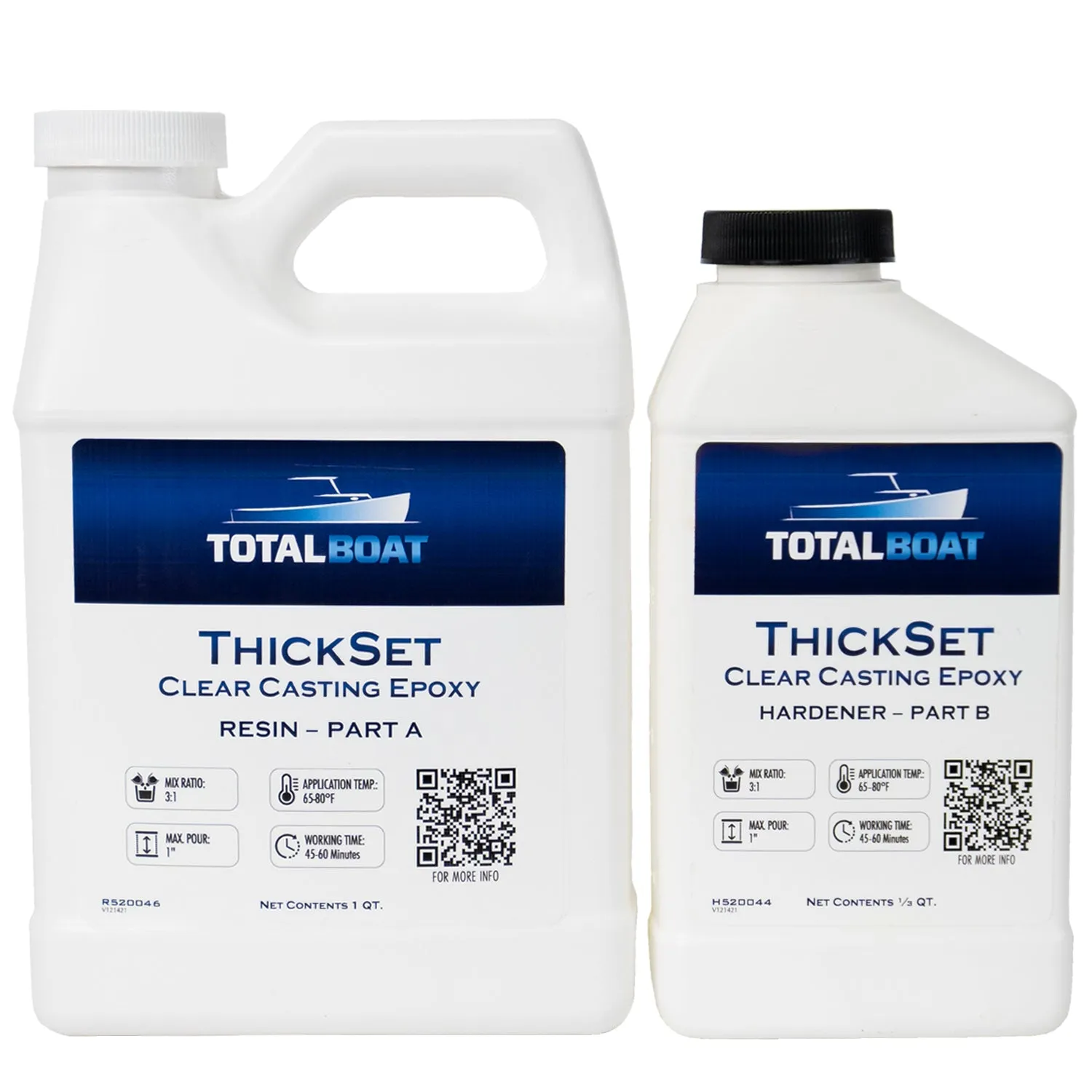 TotalBoat Thickset Deep Pour Clear Epoxy Resin 1.3 Gallon Kit