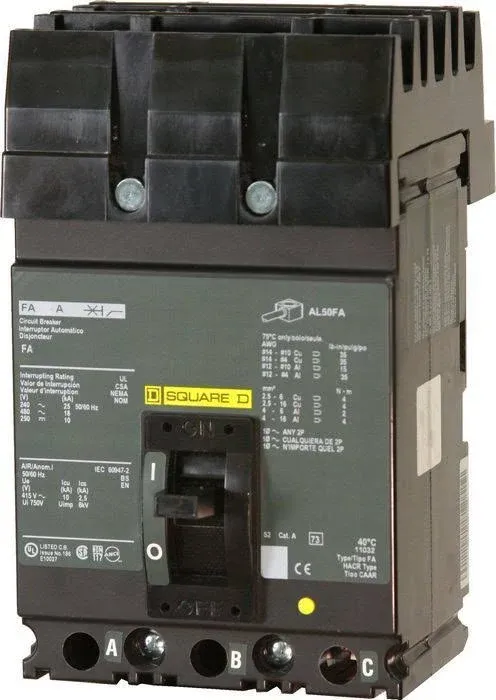 Square D FA36060 3 Pole Circuit Breaker