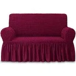 NICEEC Loveseat Slipcover Red Loveseat Cover 1 Piece Easy Fitted Sofa Couch C...