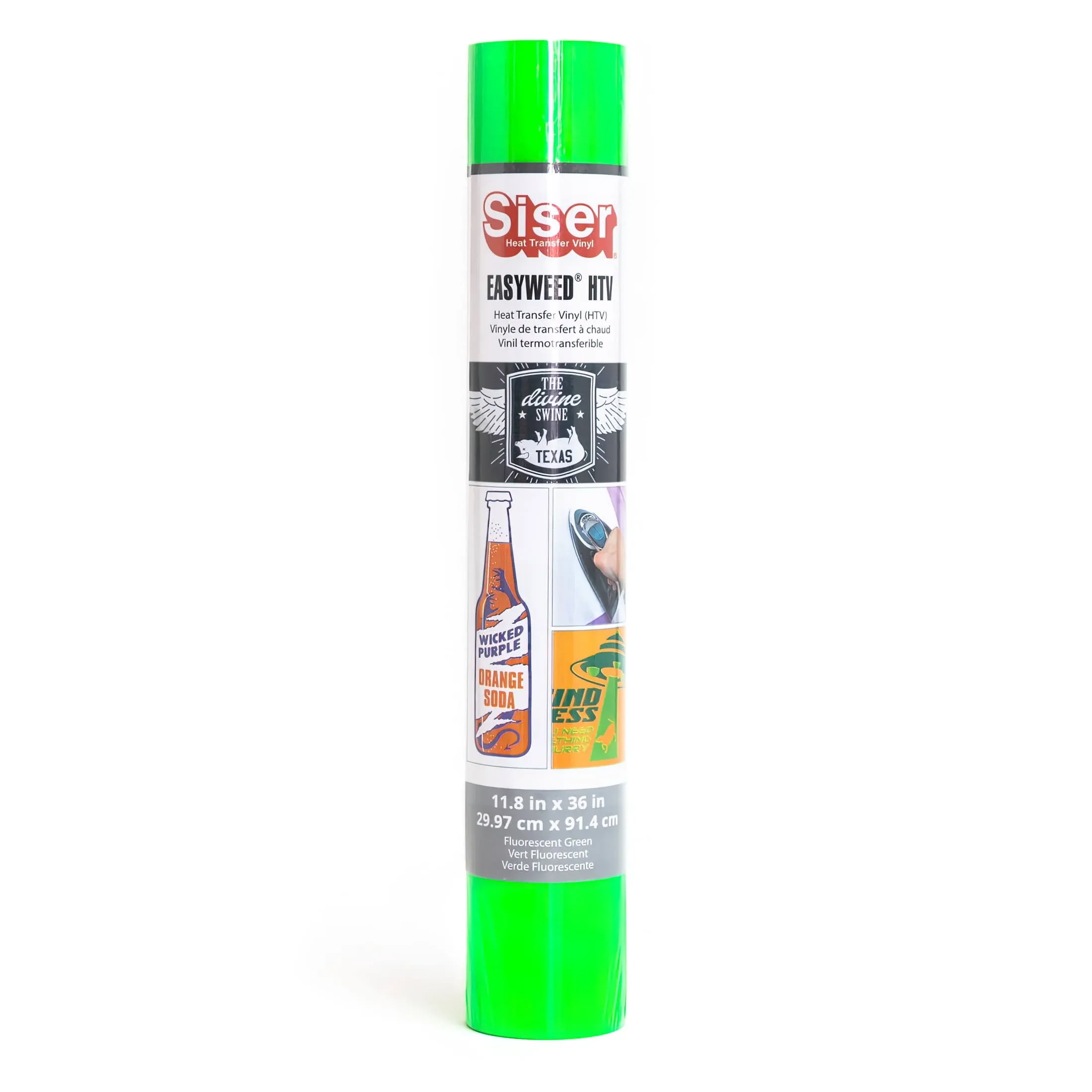 Siser EasyWeed HTV Vinyl 11.8&#034;X36&#034; Roll-Fluoresce<wbr/>nt Green