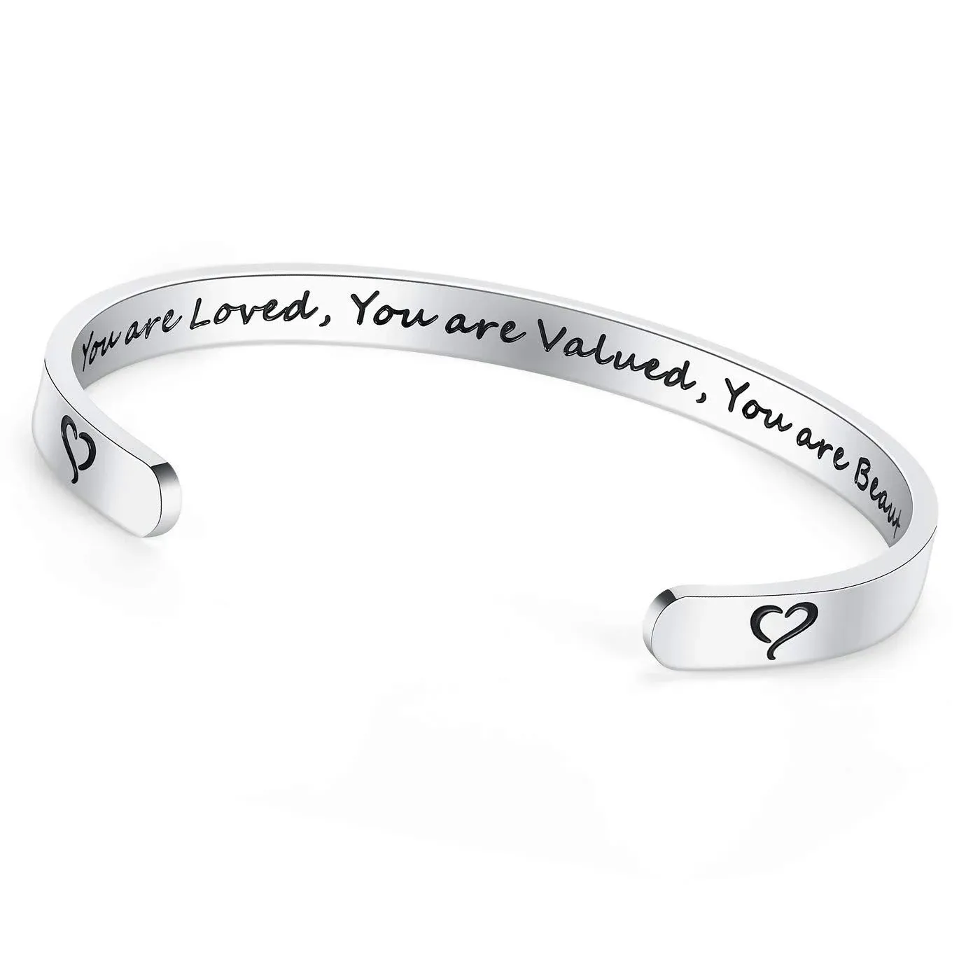 Tony & Sandy Personalized Engraved Stainless Steel Inspirational Bracelets for Women and Teen