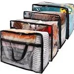 SGHUO Clear Zippered Storage Bag, Plastic Vinyl Clear Storage Bag for Blanket Clothes, Comforter, Bedding, Moving Bag with Zipper and Reinforced