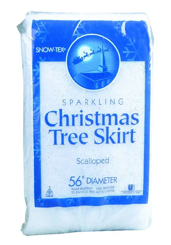 Ace Trading 56 in. Snow Glitter Treeskirt