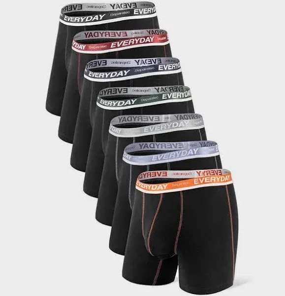 Separatec Men&#039;s 7 Pack Breathable Cotton Underwear Separated Pouch Colorful Ever