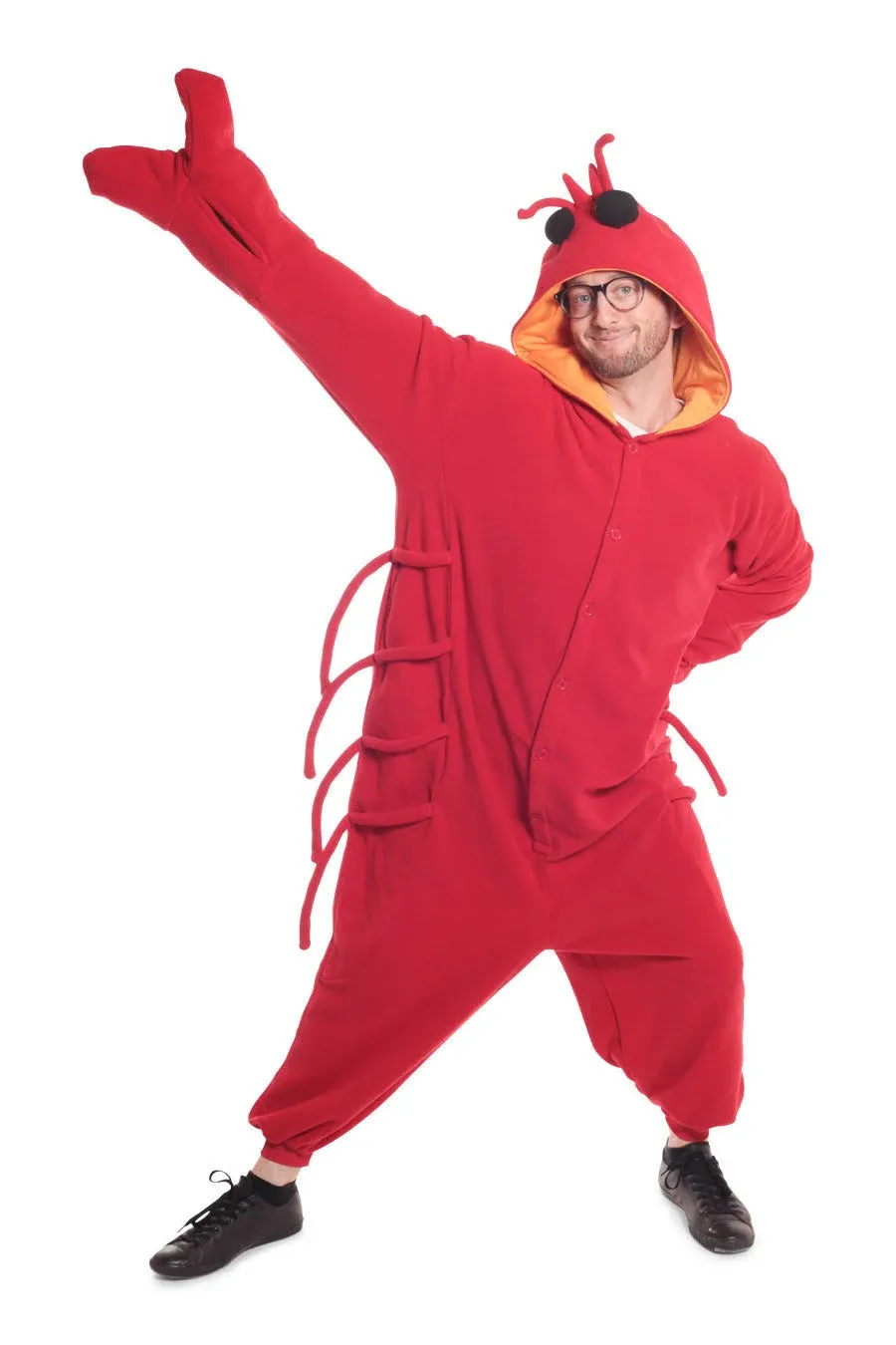 SAZAC Lobster Kigurumi Onesie Costume, Adult, Red