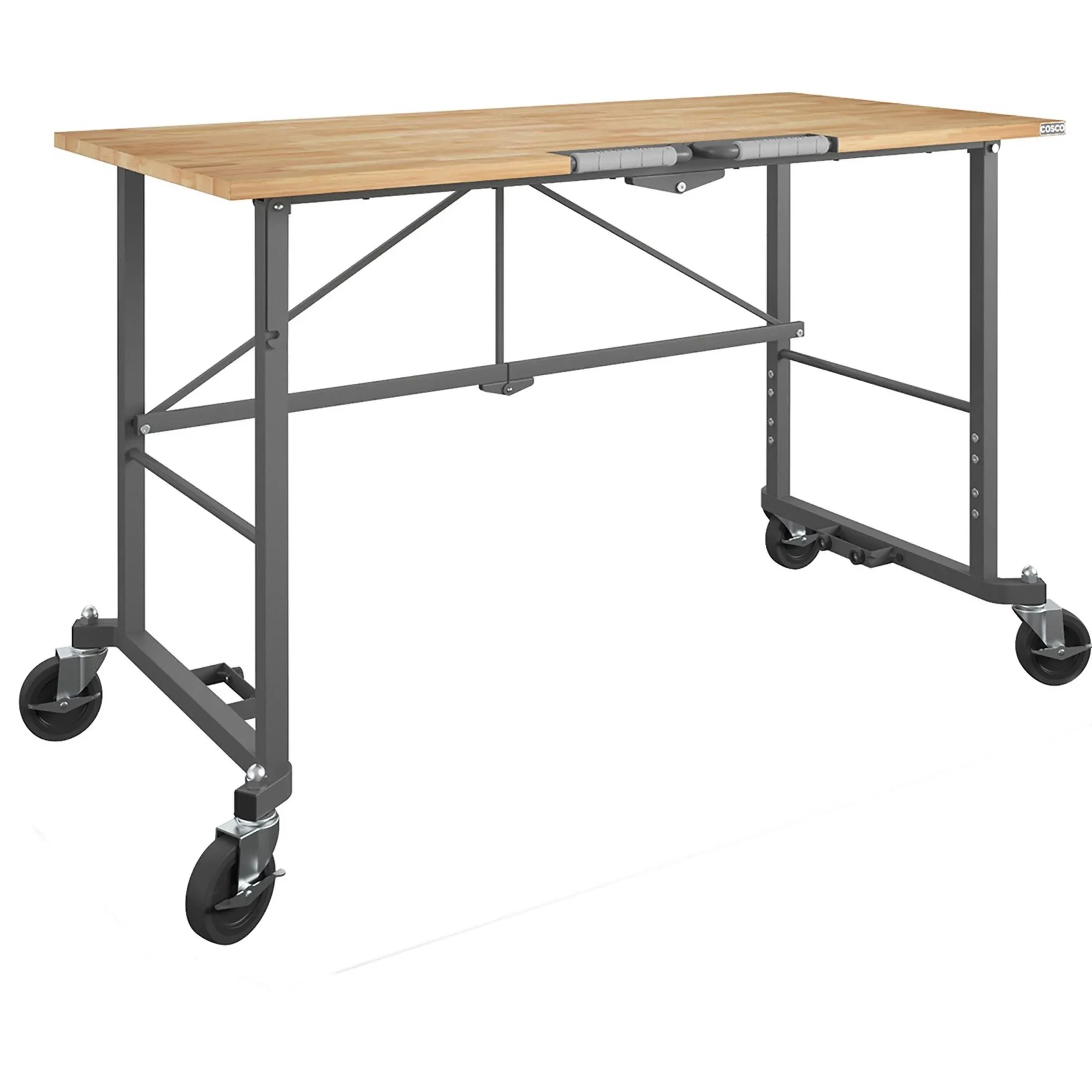 SmartFold Portable Folding Workbench, Hardwood Top Cosco