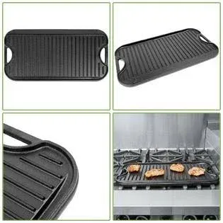 Lodge LPGI3 Cast Iron Reversible Grill/Griddle, 20-Inch x 10.44-inch, Black