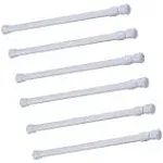 Tension Rods, 4 Pack Adjustable Spring Steel Cupboard Bars Tension Curtain Rod Shower Rod 15.7-28 Inches (Black)