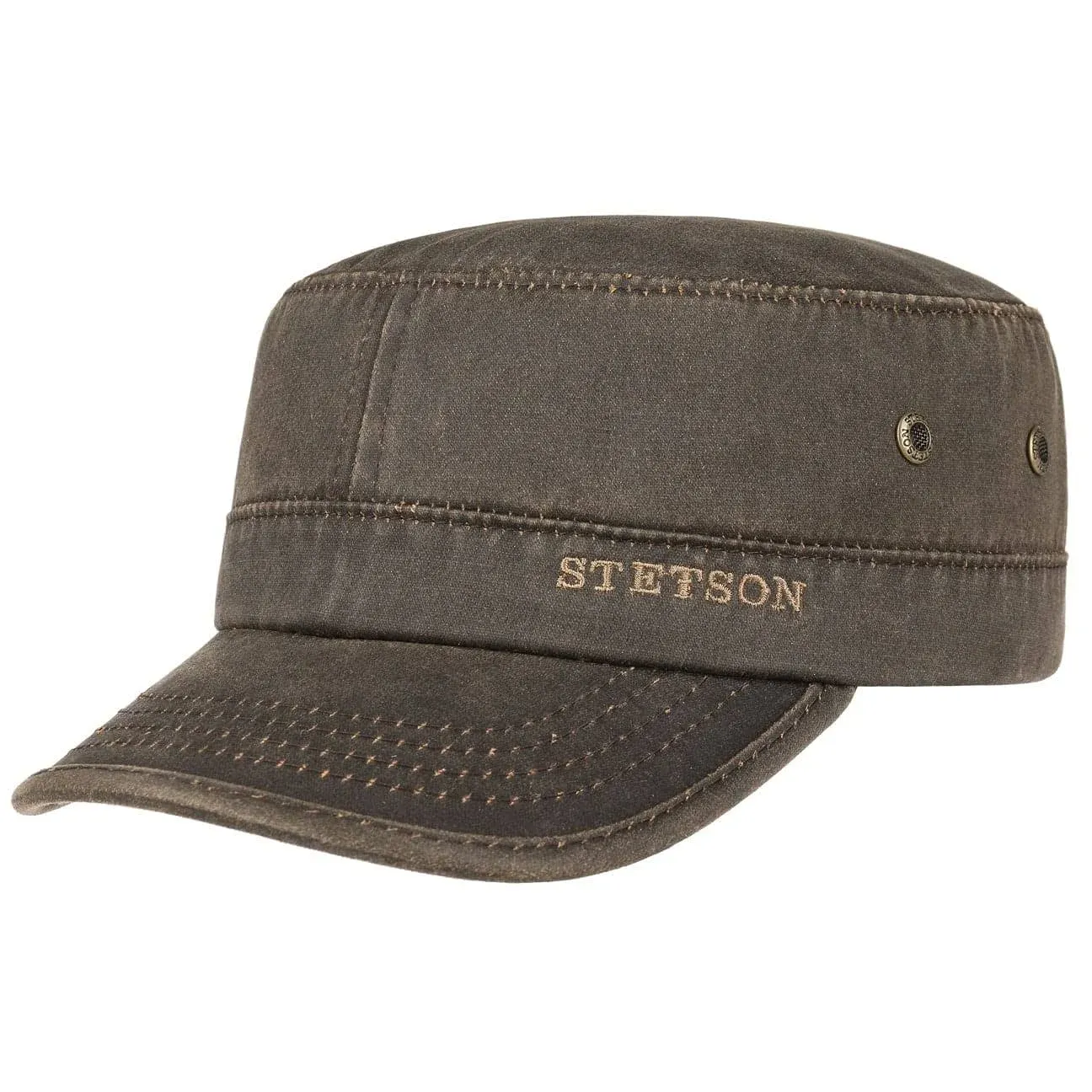 Stetson - Brown Army Cap - Army Co/Pes Dark Brown Adjustable @ Hatstore