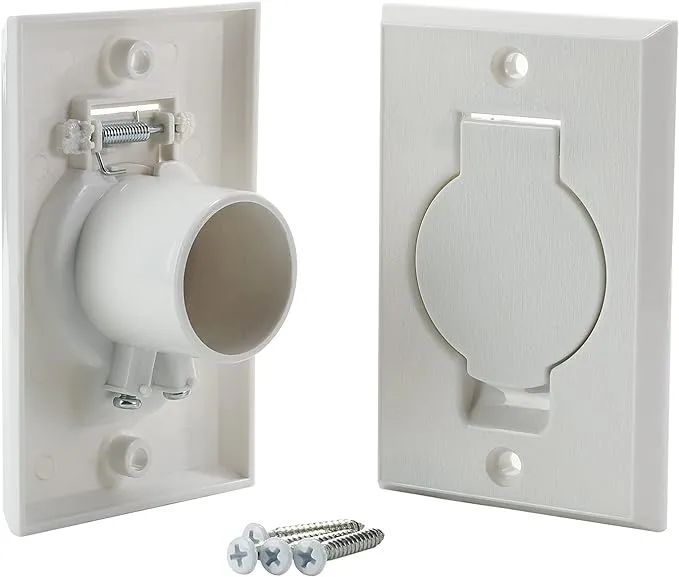 Standard Central Vacuum Wall Inlet Valve Cover Plate for Beam Central Vac - Whit