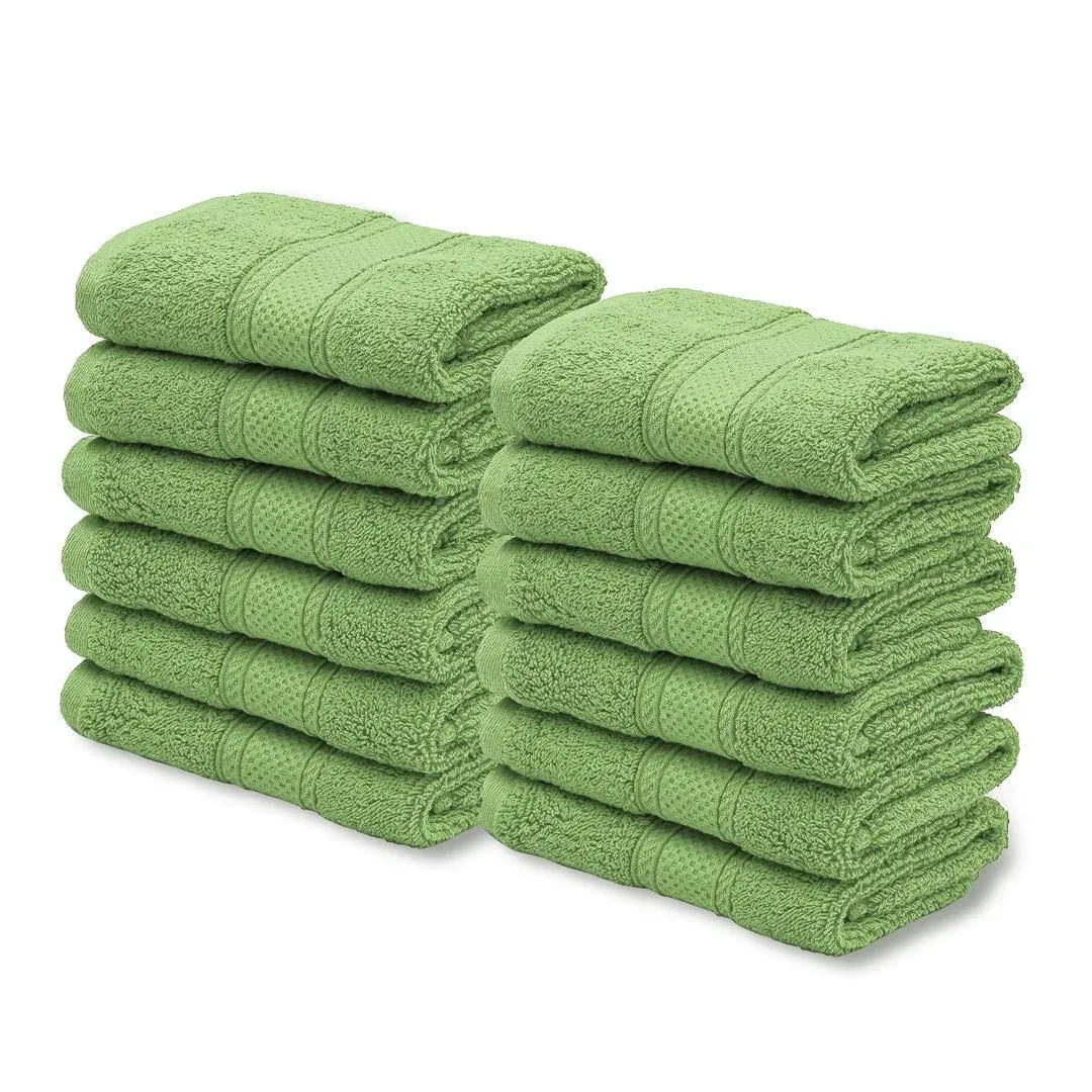 12 Piece Washcloths 12 x 12 inch, 100% Cotton Quick Drying Face Towels for ...