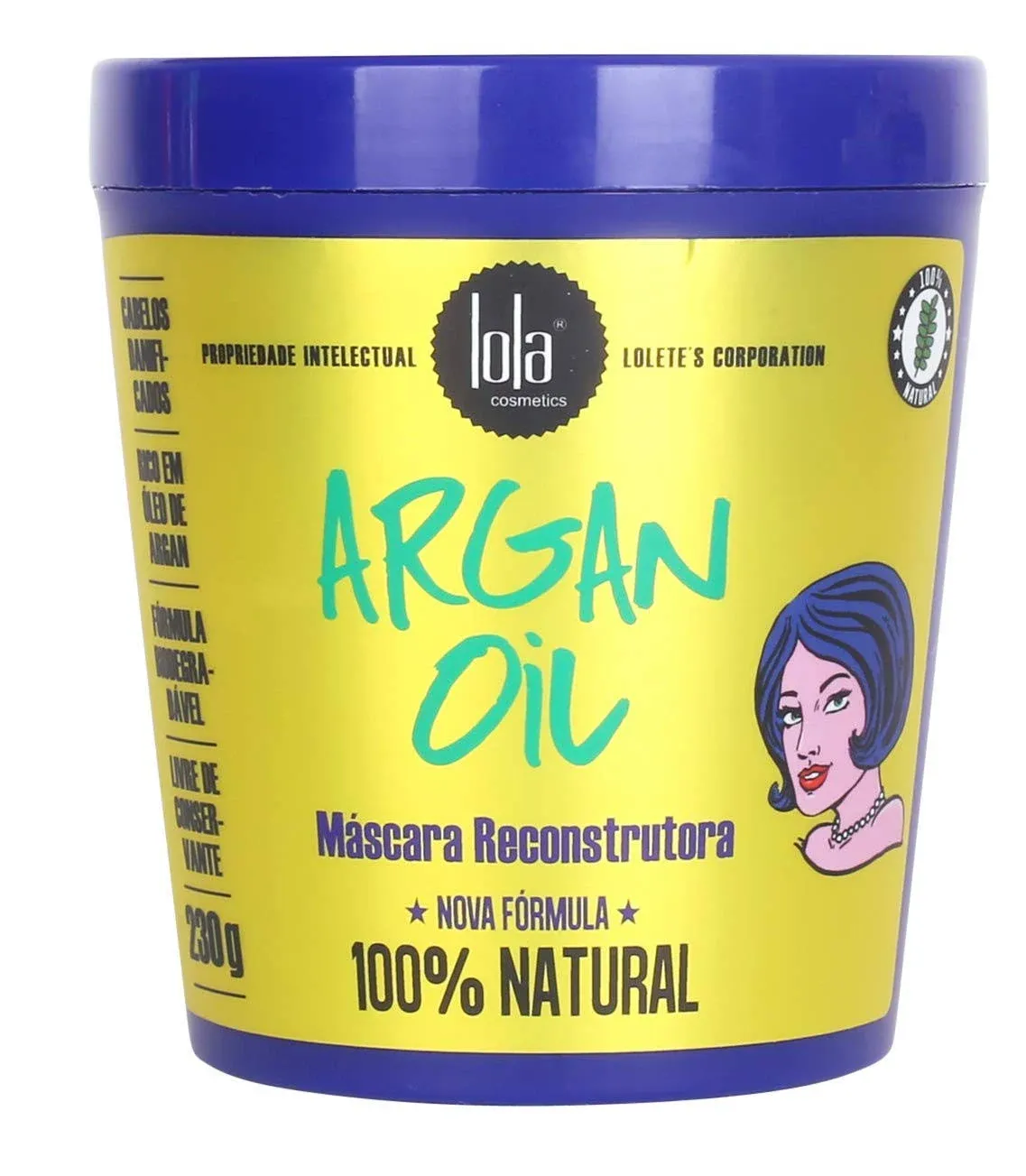 Lola Brasil Linha Argan Mascara Reconstrutora 230 Gr - (Argan Collection - Reconstructive Mask Net 8.11 Oz)