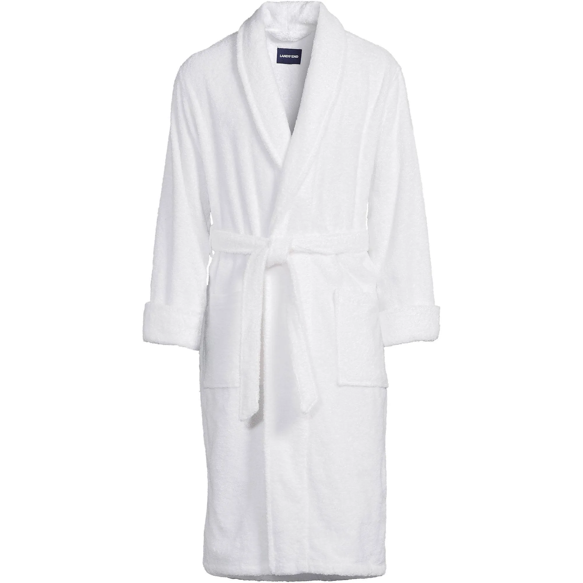 Lands' End Men's Calf Length Turkish Cotton Terry Bathrobe