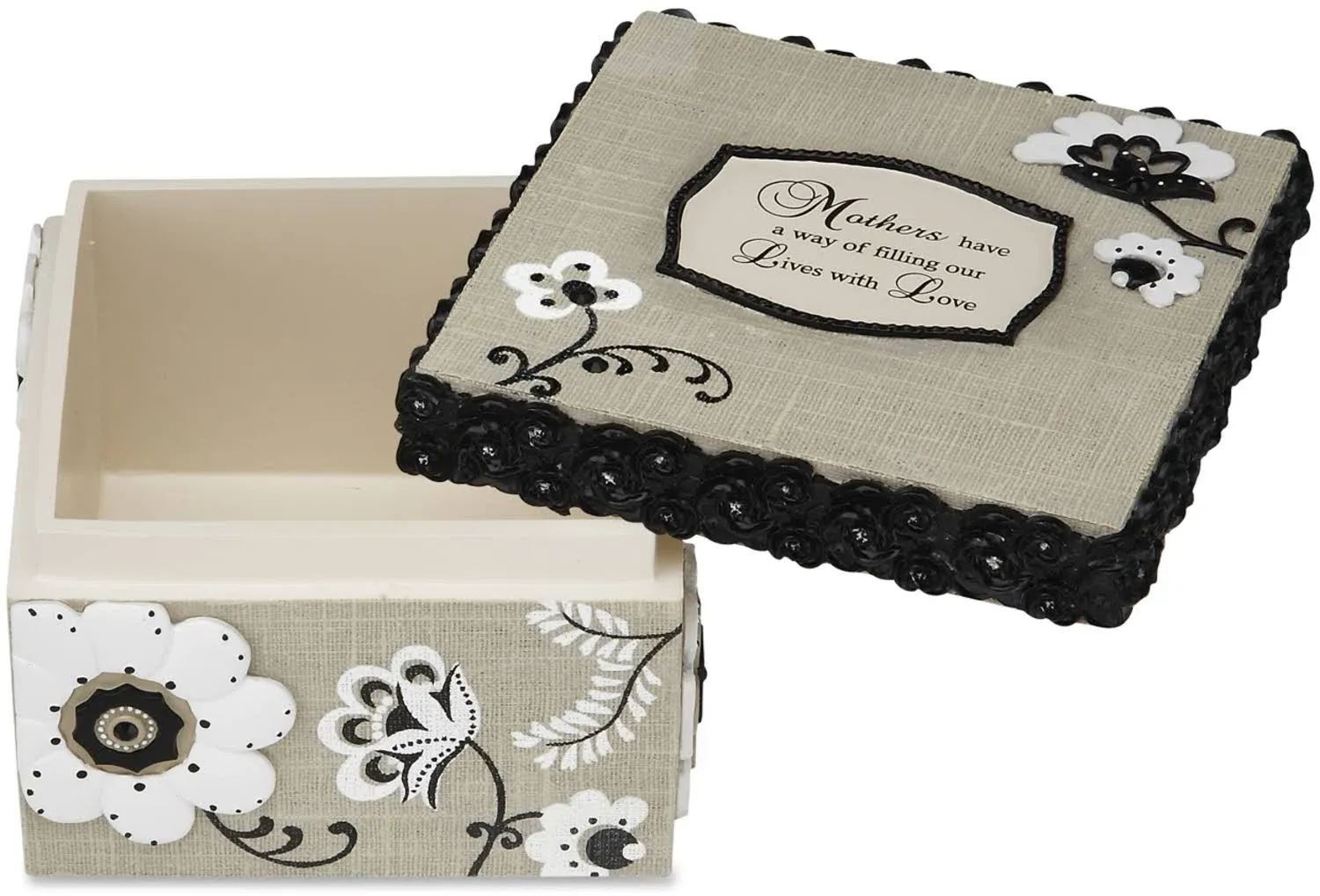 Pavilion Gift Company Modeles Mother Keepsake Box, Beige, White, Black