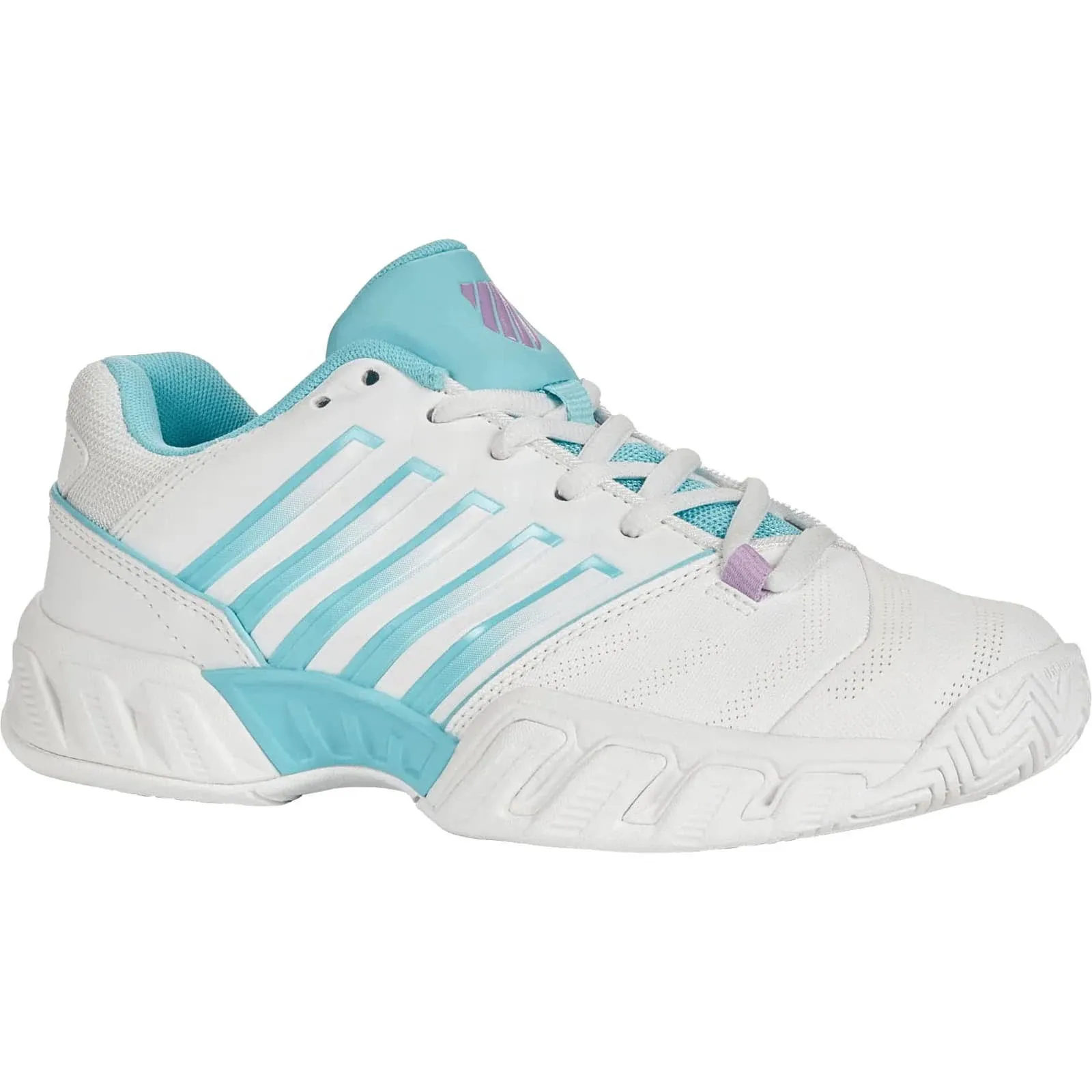 K-Swiss Women's Bigshot Light 4 Tennis Shoes (White/Blue/Lilac)