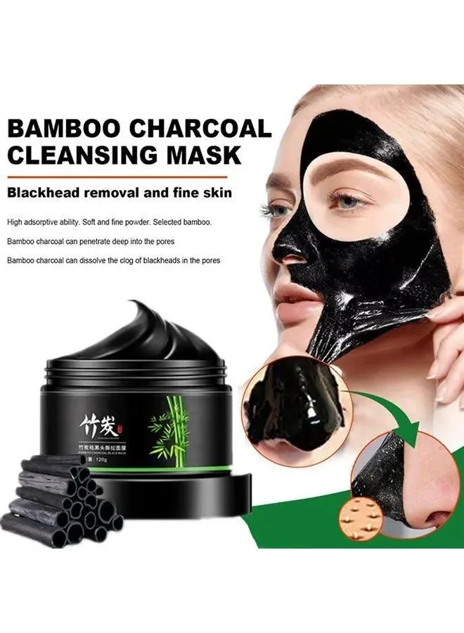 Blackhead Remover Mask, Bamboo Charcoal Peel Off Face Mask, Deep Cleansing Black Mask Purifying Peel-off Mask, Suction Blackhead Remover Mask, 120g