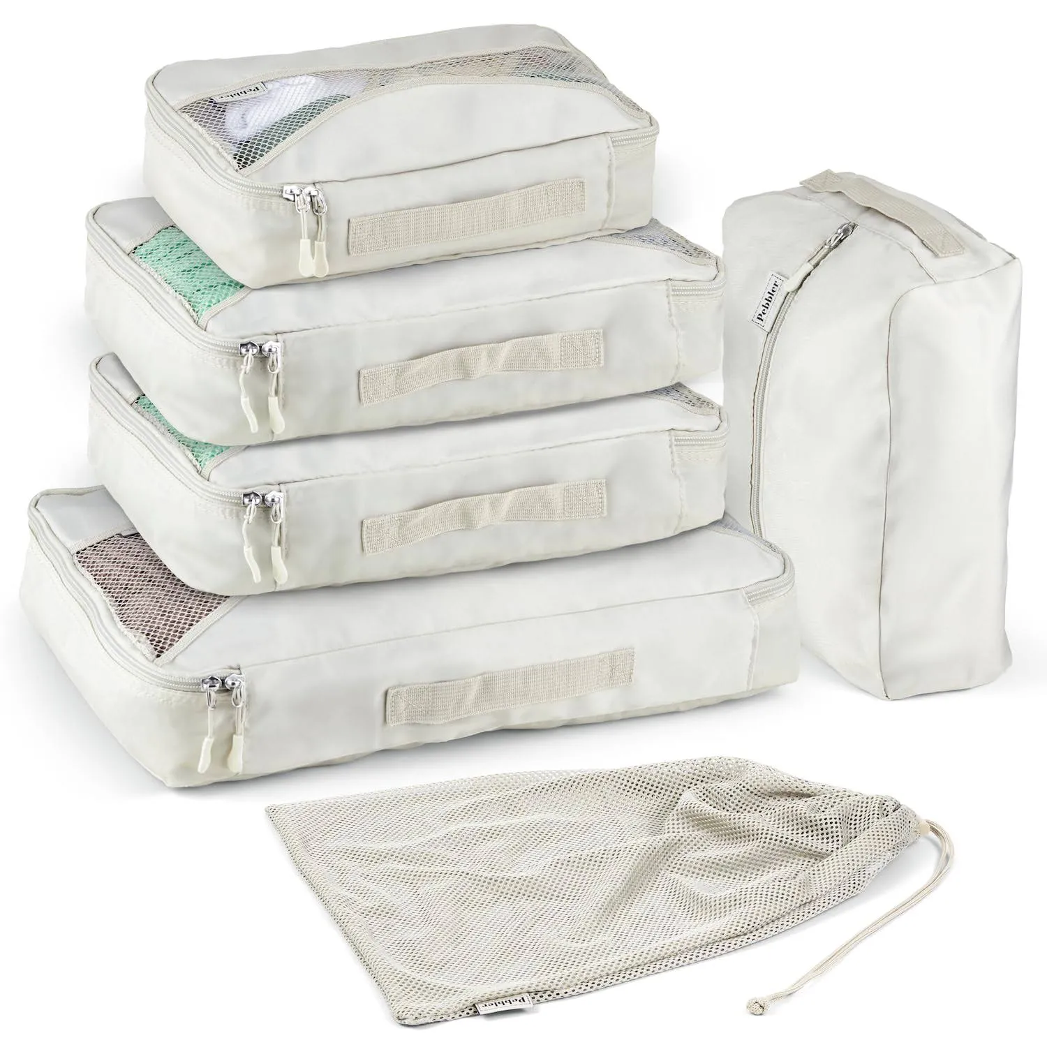 5 Piece Packing Cubes for Travel in Sizes (X-Large, Large, Desert Sand 