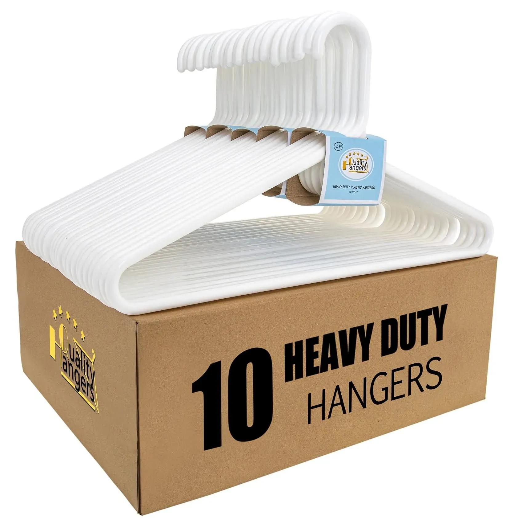 Quality White Hangers 30-pack Super Heavy Duty Plastic Clothes Hanger Multipack