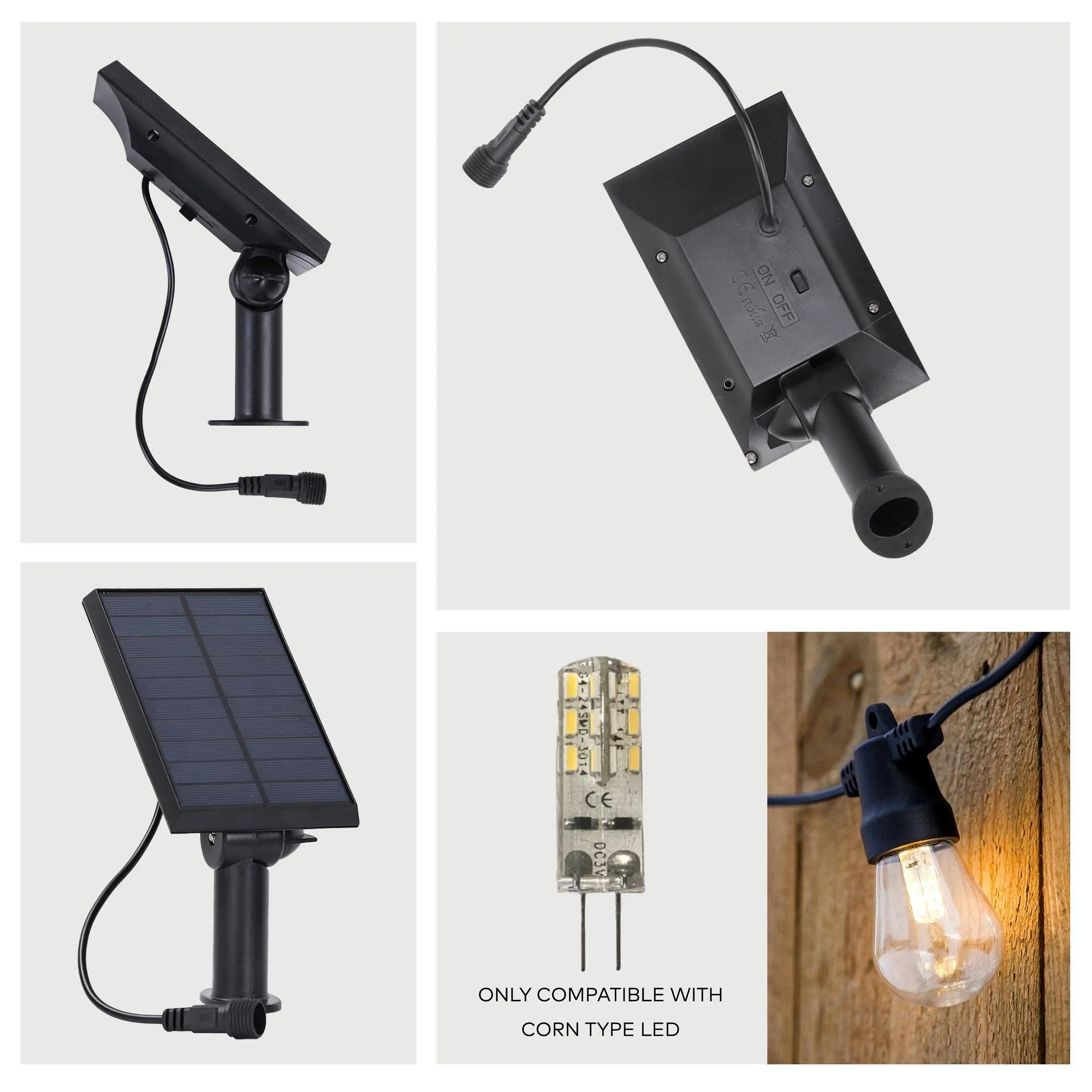 Brightech Ambience Pro Solar Panel for 1W String Lights - Black